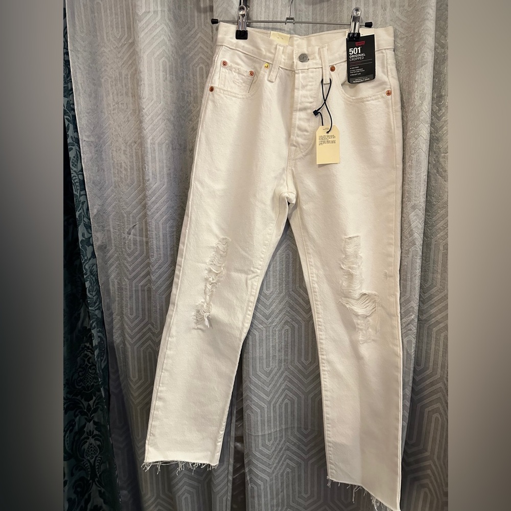 Levi 501 jeans.  White.  Size 24/26